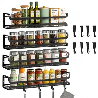 Gewürzregal Wand Hängend Ohne Bohren Küchen Organizer 4 Stück 29x7x7cm Kleben