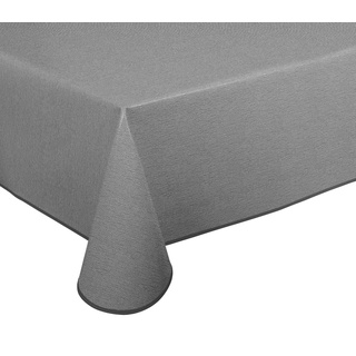 Beautex Tischdecke Wachstuch Tischdecke abwischbar rutschfest mit Paspelband Eckig Rund (1-tlg) grau|silberfarben Oval - 140 cm x 190 cm