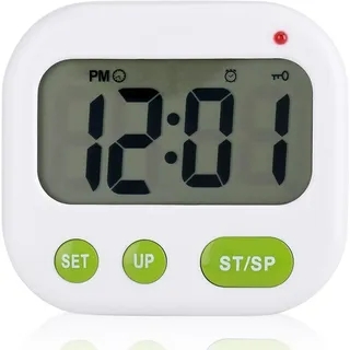 Lcd-digitalwecker Mit Küchentimer, Musik-/vibrationsalarm Und Hintergrundbeleuchtung