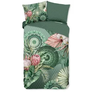 hip Wendebettwäsche Biber Bettwäsche, Biber, 2 teilig, Mandalas Blumen kuschelig warm & weich grün