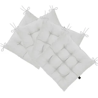 LILENO HOME Stuhlkissen Sitzkissen für Gartenstuhl, Küchenstuhl oder Esszimmerstuhl 40x40x6 cm, Bequeme Indoor u. Outdoor Stuhlauflage als Stuhl Kissen Weiß weiß