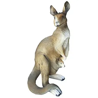 Xlmoebel Skulptur Lebensgroße Känguru-Figur aus wetterfestem Material für den Garten (1 St., Skulptur A610-47cm), Hergestellt in Europa beige