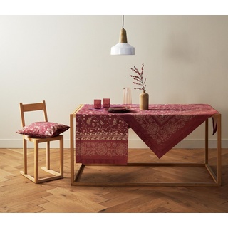 Bassetti Tischdecke BRENTA, aus reiner Baumwolle rot 110 cm x 110 cm