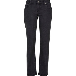 URBAN CLASSICS Bequeme Jeans Urban Classics Damen Ladies Low Waist Straight Denim Pants (1-tlg) schwarz 27
