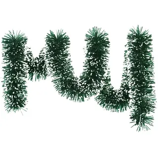 5m Weihnachtsgirlande Treppe mit Beleuchtung und Timer, Girlande Weihnachten Aussen, Weihnachtsgirlanden Kamin, Beleuchtete Weihnachtsdeko Girlande Outdoor Grün Rot Schnee (A)