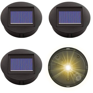 4 Stück Solar Ersatzdeckel 8cm für Solarlampen Außenlaternen, 1.2V 600mAh IP55 Ersatzmodule für Solarleuchte Licht, Solarlaterne Ersatztei mit LED Leuchtmitteln für Garten Balkon Deko Beleuchtung