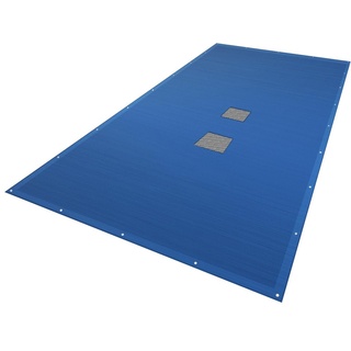 VOUNOT Poolabdeckung rechteckig, Pool Abdeckplane aus Polyethylen 160 g/m2 mit Abflussnetz, Doppelte Poolplane Wasserdicht Schimmelresistent Reißfest mit Aluminiumösen 4X8m