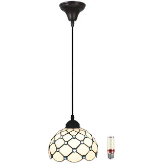 E27 Vintage Hängelampe, Tiffany Style Pendelleuchte, Hängend Pendant Light, Deckenleuchte für Esszimmer Cafe Bar, Modern Esszimmer Hängeleuchte