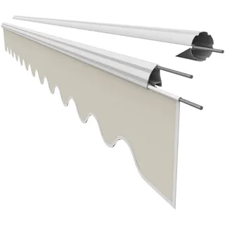 VANA Markisenstoff Volant für 5,5 m Markise Ersatzstoff Markisentuch Bespannung Sonnenschutz, nur Volant, fertig genäht, Maß 5,38 x 0,21 m, Design SPD052