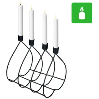 Marrakesch Orient & Mediterran Interior Adventskranz Moderner Adventskranz Kimle handgefertigt aus Metall in Schwarz 22 cm, Handarbeit schwarz