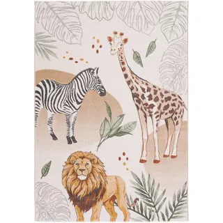 Pergamon Kinder Teppich Maui Kids Giraffe Zebra Löwe 170 cm,