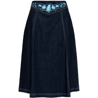 Queen Kerosin Damen Swingrock Jeansrock Denimrock Rock Denim 50S Vintage Swing Skirt Retro Rockabilly - XXL
