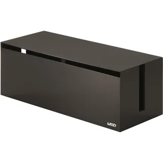 Yamazaki Web Kabelbox aus PC-ABS-Harz - mit Deckel, für Kabel/Steckdosenleisten/Ladekabel, modern - 15,5 x 40 x 14,5 cm, Japanisches Design, braun