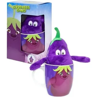 Goodness Gang Tasse Kuscheltier Plüschtier Gemüsekorb, Speise Obst Zubehör für Kaufladen und Kinderküche für Mädchen, Jungen & Babys (Auberg...