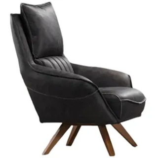 JVmoebel Sessel Schwarzer Ledersessel im modernen Design (1-St) schwarz