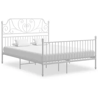 LuxusKollektion Metallbett Doppelbett 140x200 Metall weiß weiß 140 cm x 200 cm x 131 cm