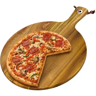 Relaxdays Pizzabrett Holz 1-tlg. ø 28 cm Hellbraun
