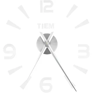 Rahmenlose Wanduhr, Selbstklebender Spiegel, Silberfarben, Für Wohnzimmer, Schlafzimmer Oder Büro. Zum Selbermachen.