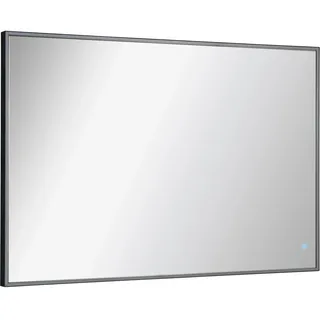 Fackelmann Rahmenspiegel mit Licht eckig 100 cm x 68 cm Schwarz