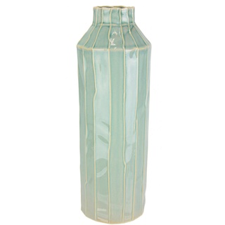 Vase, Hellblau, Keramik, 12x35x12 cm, Dekoration, Vasen, Keramikvasen