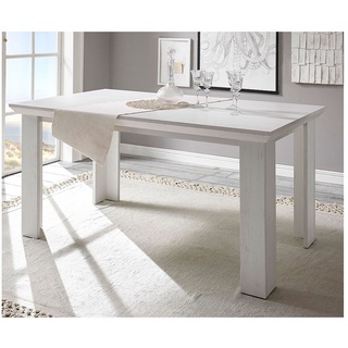 Lomadox Esstisch WINGST-61, Esszimmer-Tisch im Landhaus Stil Dekor Pinie weiß Nb. 158x76x88cm weiß