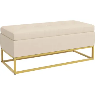 Homcom Sitzbank Truhenbank Beige 110 x 44 x 49 cm