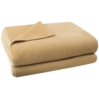 Wohndecke Soft-Fleece Decke 160 x 200 cm camel, zoeppritz