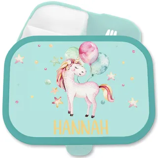 Shirtracer Mepal Brotdose Kinder personalisiert Süßes Einhorn Ballons | Türkis, 750 ml, Einschulung, Schulanfang, Schultüte, Schulkind, mit Fächern, spülmaschinenfest, Vesperbox, Snackbox, Fantasy