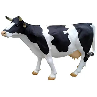 JVmoebel Tierfigur Rindskulptur für Garten in rustikaler Optik aus wetterfestem Material (Skulptur A124B-150x240), Made in Europa schwarz
