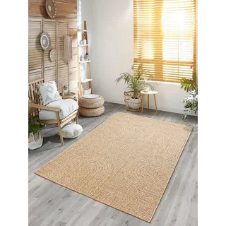 The CarPET »Kansas«, rechteckig, 1 mm Höhe, moderner robuster In und Outdoor Teppich Jute Look, beige