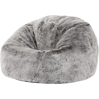I.C.O.N. Icon Kingston Kunstfell Flauschig Sitzsack Kinder mit Füllung, Grau