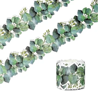 Eukalyptus Bordüre, Pinnwand Bordüre, Tapetenbordüre Selbstklebend, Eukalyptus Gestanzte Bordüre, Blätter Bordüre, Schule Pinnwand Tafel Wandaufkleber Tapete Bordüre Grün