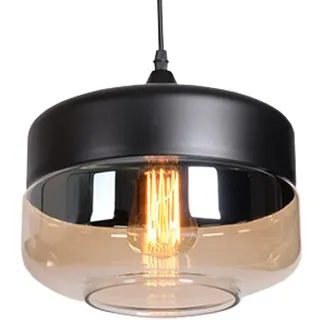 iDEGU Modern Industrielle Pendelleuchte, Minimalistisch Vintage Hängelampe E27 Fassung Glas Lampenschirm Kronleuchter für Küchen Esszimmer (Type-B 25CM)