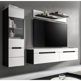 inn.furn Wohnwand Weiß grau, 221 cm