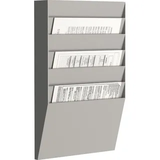 Paperflow Wandprospekthalter DIN A4 6 Fächer 31,1 x 7,9 x 50,2 cm 1 St. Grau