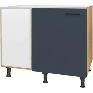 Nobilia Eckunterschrank Easytouch, Blau, Eiche, Holzwerkstoff, 1 Fächer, nicht einzeln stellbar, Eckteil, 125x87x65 cm, Blauer Engel, Pefc, Goldenes M, Made in Germany, DGM-Klimapakt, individuell planbar, Küchen, Küchenmöbel, Küchenschränke, Eckschränke Küche