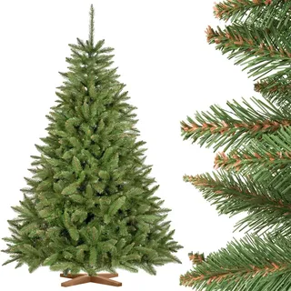FAIRYTREES Weihnachtsbaum künstlich FICHTE Natur, grüner Stamm, Material PVC, inkl. Holzständer, 180cm