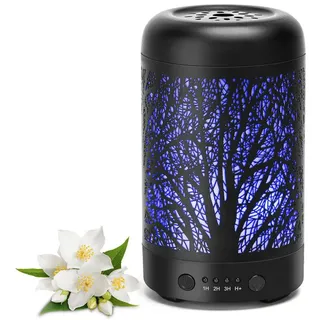 Aigostar Diffuser Aromatherapie Diffusor für ätherische Öle,100 ml Ultraschall-Diffusor, 0,10 l Wassertank, Luftbefeuchter für Schlafzimmer/Büro/Yoga schwarz