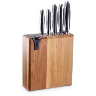 Messerblock ECHTWERK Messerblöcke schwarz (holzfarben, schwarz, edelstahlfarben) Echtwerk Küchenmesser-Set aus Akazienholz, Inkl. Integriertem Messerschärfer