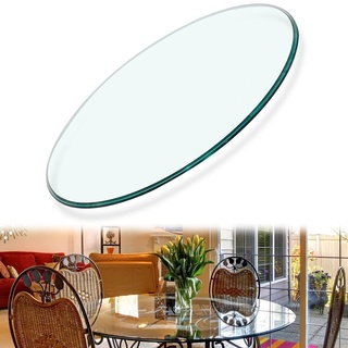 SAGIDAR Bodenplatte Glasscheibe Klar Durchsichtig Rund Glass, Tisch Glasplatte Ersatzteil Platte Esstisch 450MM 480MM 500MM, Glasscheibe Transparent Rund Tischplatte Glasplatte