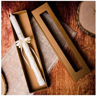 Festivalartikel Rustic-Kerze Boho Taufkerze personalisiert mit Box & Tropfschutz SC-6B (1-tlg)