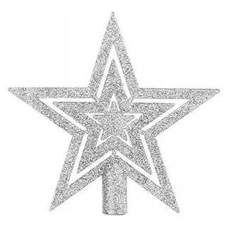 Spitze Für Den Weihnachtsbaum, 18 Cm Lang, Silberner Filigraner Stern