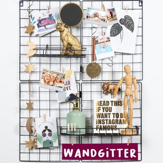 Gadgy Wandgitter schwarz 2er Set | Metallgitter Zimmer Deko Aesthetic | Pinnwand groß | Gitter Pinnwand Küche | Schreibtisch Deko | Fotohalter Wand