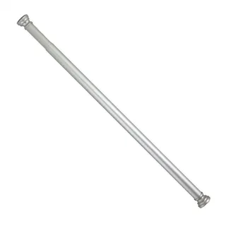 Ekershop Duschvorhangstange Alu Eloxiert Chrom Duschstange 140 - 250 cm Teleskopstange Klemmstange, Ø 28 mm, ausziehbar, kürzbar, geklemmt, Aluminium, für Duschvorhang ohne Duschvorhangringe, Antirutsch Pet, ohne Bohren silberfarben