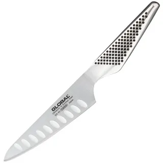 Global Allzweckmesser 13 cm Silberfarben ergonomischer Griff Kullenschliff