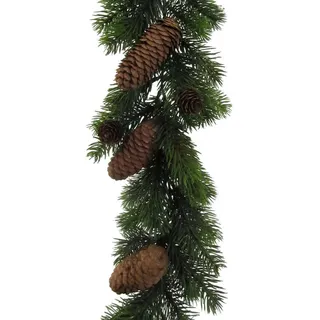 Kunstgirlande Künstliche FICHTENGIRLANDE ca 180cm. Mit ZAPFEN. Tannengirlande., Gasper, Höhe 180.00 cm grün