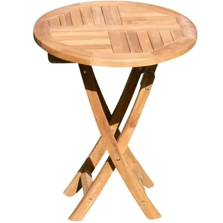 ASS Altenburger Echt Teak Klapptisch Ø 60 x 75 cm Braun