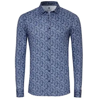 DESOTO Langarmhemd Slim-Fit Hemd New Moon - Slim Fit blau