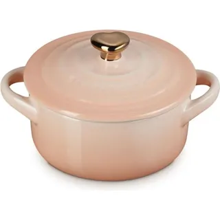 LeCreuset Mini-Cocotte mit goldenem Herzknauf | Peche : Peche Farbe: Peche