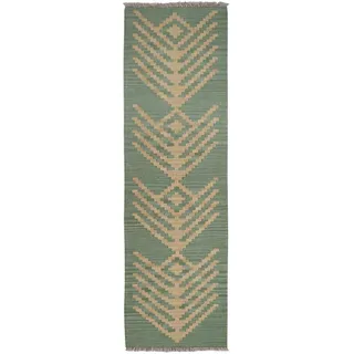 looma Gashgai Kelimteppich 57 x 190 cm Grün